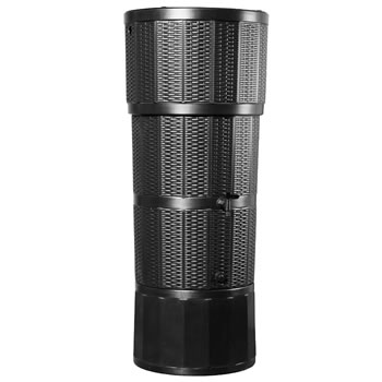 Image of Black Rattan Effect Poly Water Butt - 150ltr