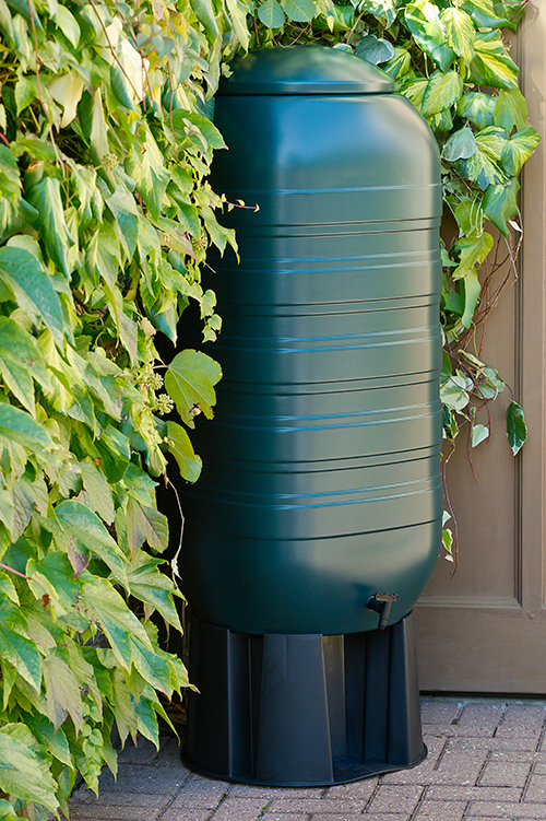 Ward Garden Green Square Plastic 250 Litre Water Butt c/w Stand Tap Filler Kit 