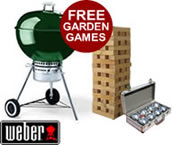Weber One Touch Gold 57cm BBQ in Green with Garden Games