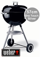 Weber One Touch Silver 57cm BBQ in Black with Free Cover