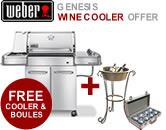 Weber Genesis S320 BBQ with Free Wine Cooler and Boules