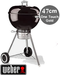Weber One Touch Gold 47cm BBQ in Black With Free Wok Accessory