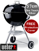 Weber One Touch Silver 57cm BBQ in Black