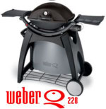 Weber Q220 Black Line with Permanent Cart