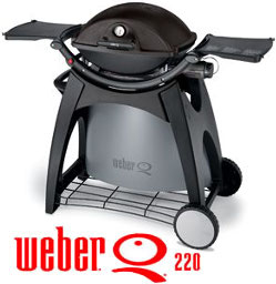 Weber Q220 Black Line with Permanent Cart