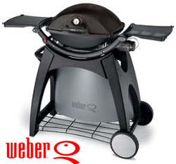 Weber Q320 Black Line BBQ with Permanent Cart & Free Roast Holder