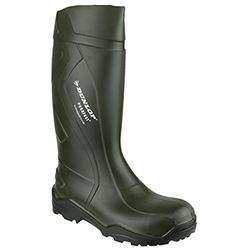 Small Image of Dunlop Purofort + Full Safety Wellington Boot in Green - UK 13