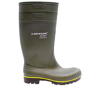 Image of Dunlop Acifort Heavy Duty Full Safety Wellington - Green - UK 6.5