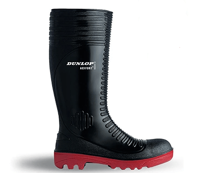 Image of Dunlop Acifort Ribbed Full Safety Wellingtons in Black