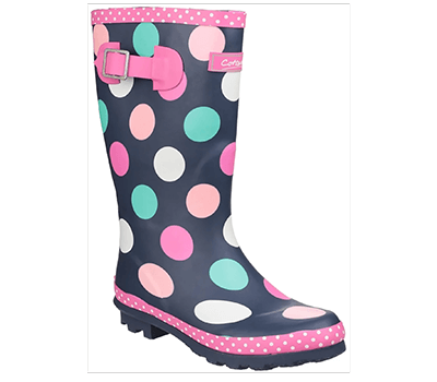 Image of Cotswold Kids Dotty Jnr Pull On Wellington Boot - Multicoloured - UK 4