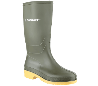 Image of Dunlop Kids Dulls Wellington Boots in Green - UK 4
