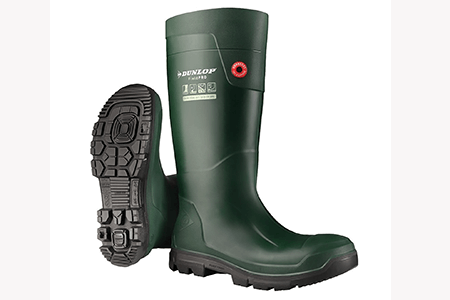 Image of Dunlop FieldPro Full Safety Wellington Boot - Green - UK 7