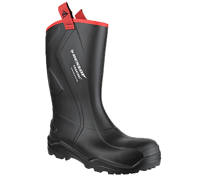 Image of Dunlop Purofort Rugged Full Safety Wellington Boot in Black