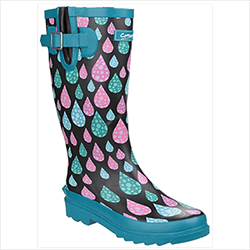 Small Image of Cotswold Burghley Waterproof Pull On Wellington Boot - Raindrop - UK 7