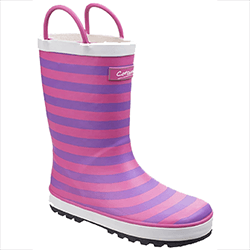 Small Image of Cotswold Kids Captain Stripy Wellies - Pink - UK 5
