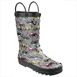 Small Image of Cotswold Kids Puddle Waterproof Pull On Boot - Digger - UK 4.5