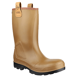 Small Image of Dunlop Purofort Rig Air Wellington Boot in Brown - UK 11