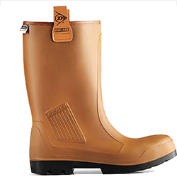 Small Image of Dunlop Rig Air fur lined full safety wellington - Brown - UK 9