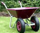 Twin Wheel Barrow - Burgundy Clipper 90 to 110 ltr