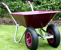 Twin Wheelbarrow - Burgundy Clipper 90 to 110 ltr