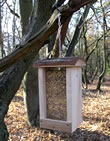 Hanging Bird Feeder with Bark Roof