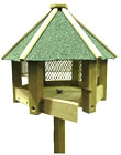 Hexagonal Wooden Bird Table With Stand