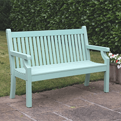 Small Image of Sandwick Winawood 3 Seater Wood Effect Garden Bench - Duck Egg Green