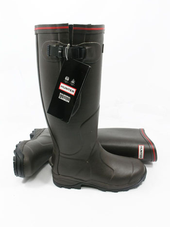 Hunter Balmoral Bamboo Carbon Wellies - Brown