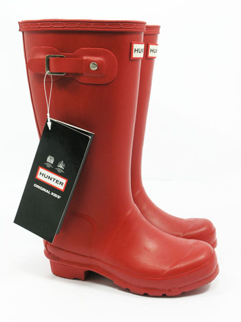 Kids Red Hunter Wellies - UK Size 10 JNR - Spin Image