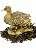 Duck with Ducklings - Duck Family Resin Garden Ornament