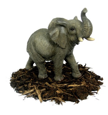 Image of Trumpeting Elephant - Resin Garden Ornament