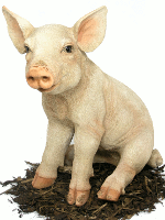 Giant Pink Piglet - Pig Resin Garden Ornament