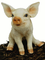 Pink Piglet - Pig Resin Garden Ornament