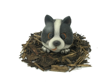 Vivid Cute and Playful Sheepdog Puppy Lifelike Resin Garden Ornament - Spin Image