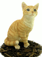 Sitting Ginger Cat - Resin Garden Ornament