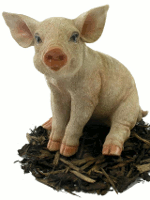 Sitting Piglet - Pig Resin Garden Ornament