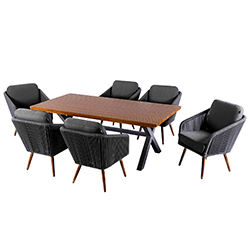 Extra image of Hartman Eden 6 Seat Rectangular Dining Set in Carbon / Noir