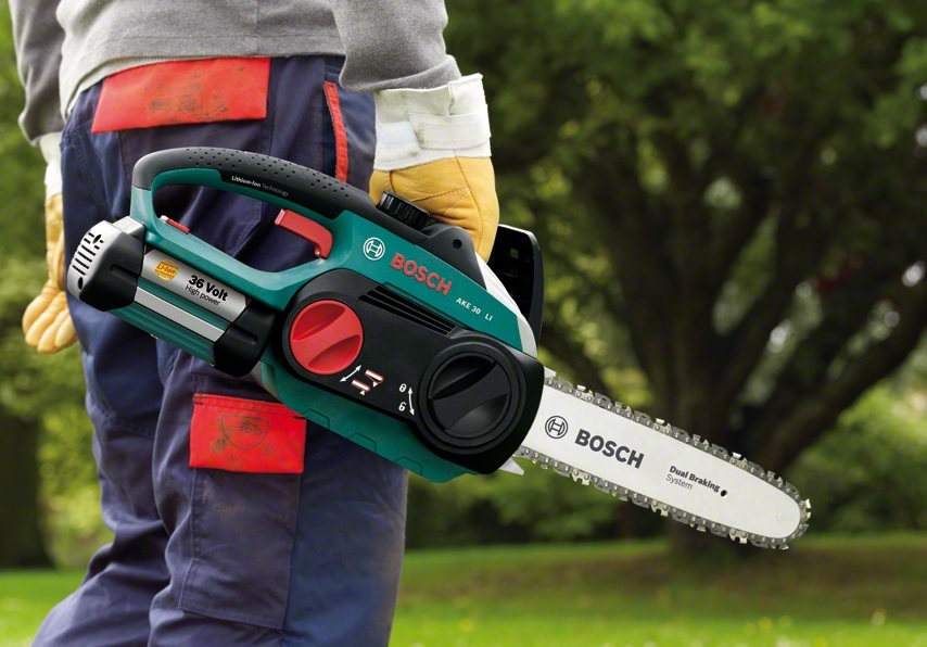 Petrol and Electric Chainsaws by Bosch Ryobi and Flymo By Bosch