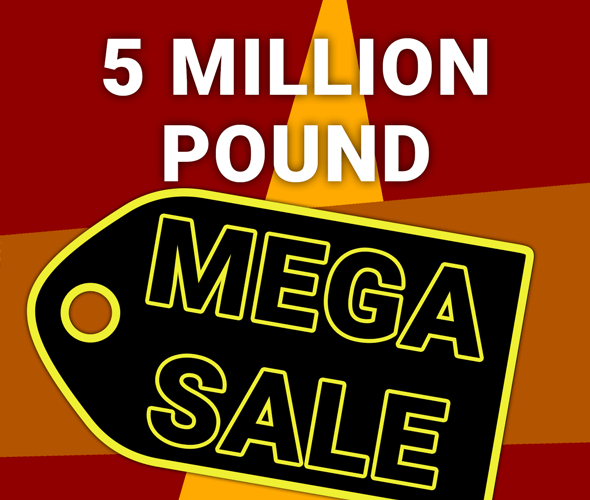 Our Mega Sale has started, there's over 5 million pound of stock for clearance