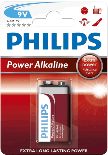 Image of Philips Power Alkaline 9v Battery