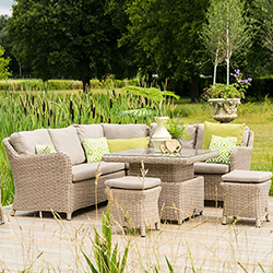 Small Image of 4 Seasons Outdoor Denver Cosy Dining Set with Adjustable Table- NO STOOLS