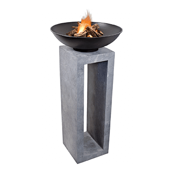 Image of Firebowl & Square Console Cement Large