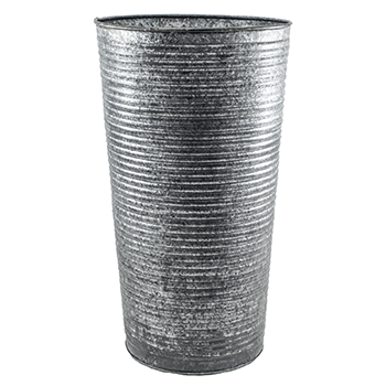 Image of Ribbed Galvanised Vase