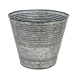Small Image of Ribbed Galvanised Planter Large