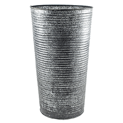 Small Image of Ribbed Galvanised Vase