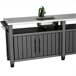 Small Image of Keter Unity Chef Outdoor BBQ Kitchen