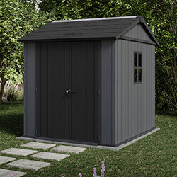 Image of Keter Newton Plus 7.5 x 7ft Outdoor Garden Storage Shed - Grey