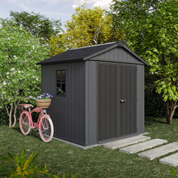 Extra image of Keter Newton Plus 7.5 x 7ft Outdoor Garden Storage Shed - Grey