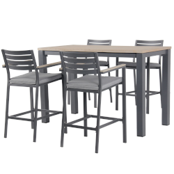 Extra image of Kettler Elba High Dining 4 Seat Set in Grey with Signature Cushions