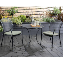 Small Image of Kettler Caredo Bistro Set in Sage Check